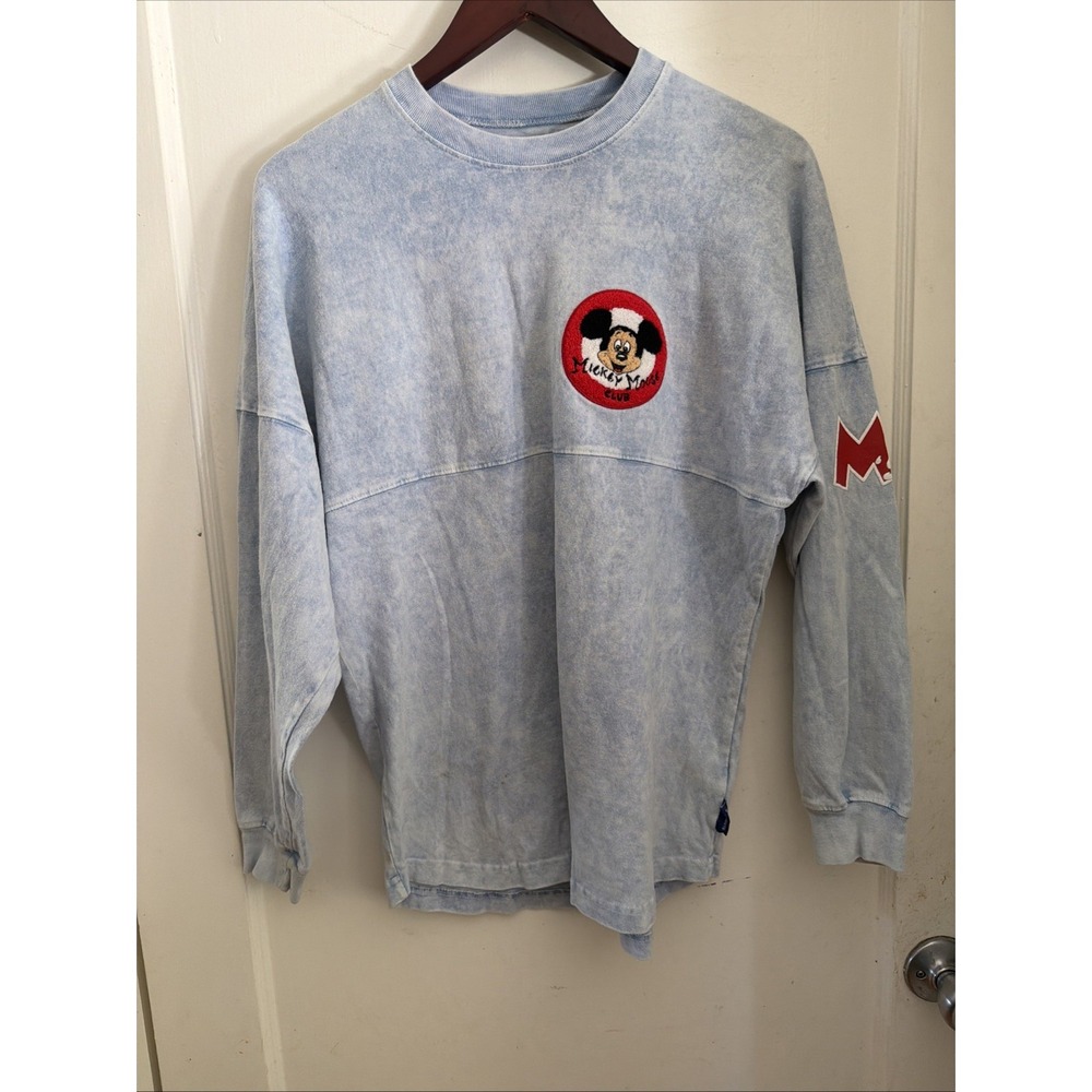 Disney Spirit Jersey Shirt Womens XS Mickey Mouse Club Oversized Long Sleeve